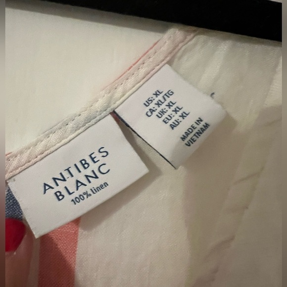 Antibes Blanc 100% linen top size XL - Picture 2 of 9